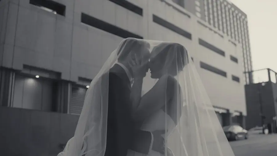 Still from the wedding film for Max & Macy.